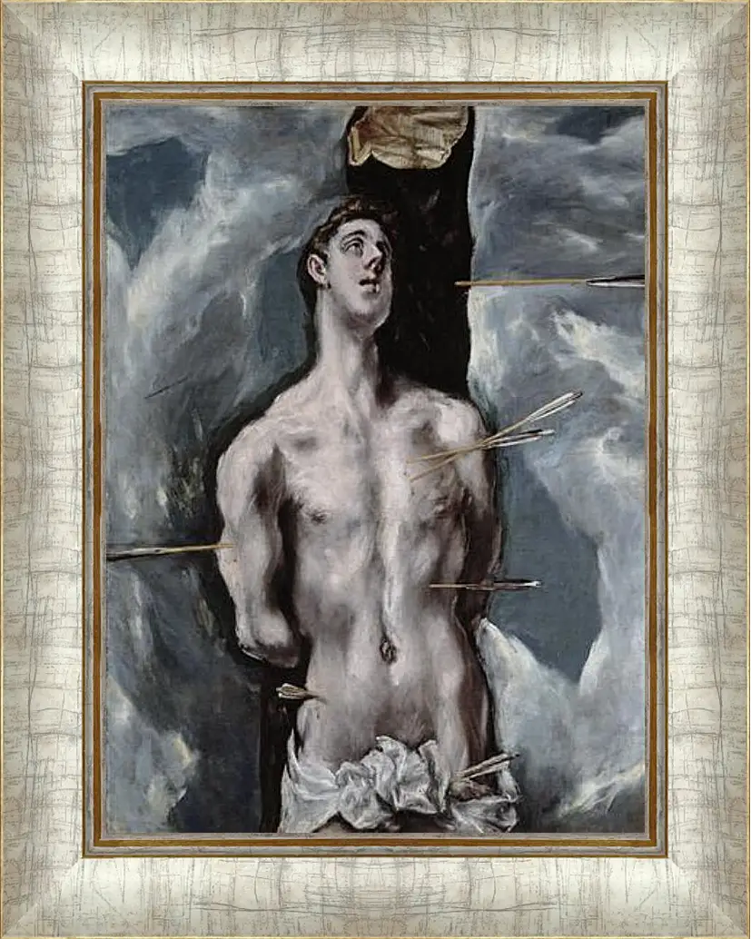 Картина в раме - Saint Sebastian. Эль Греко