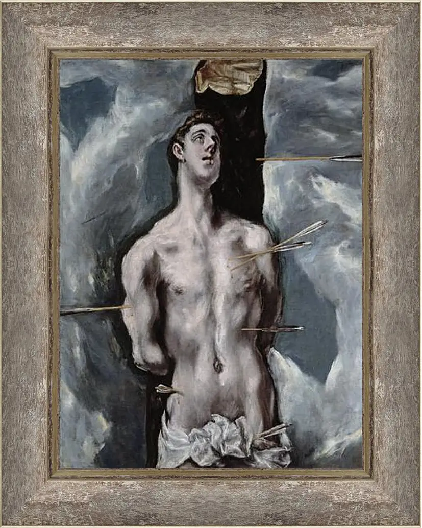 Картина в раме - Saint Sebastian. Эль Греко