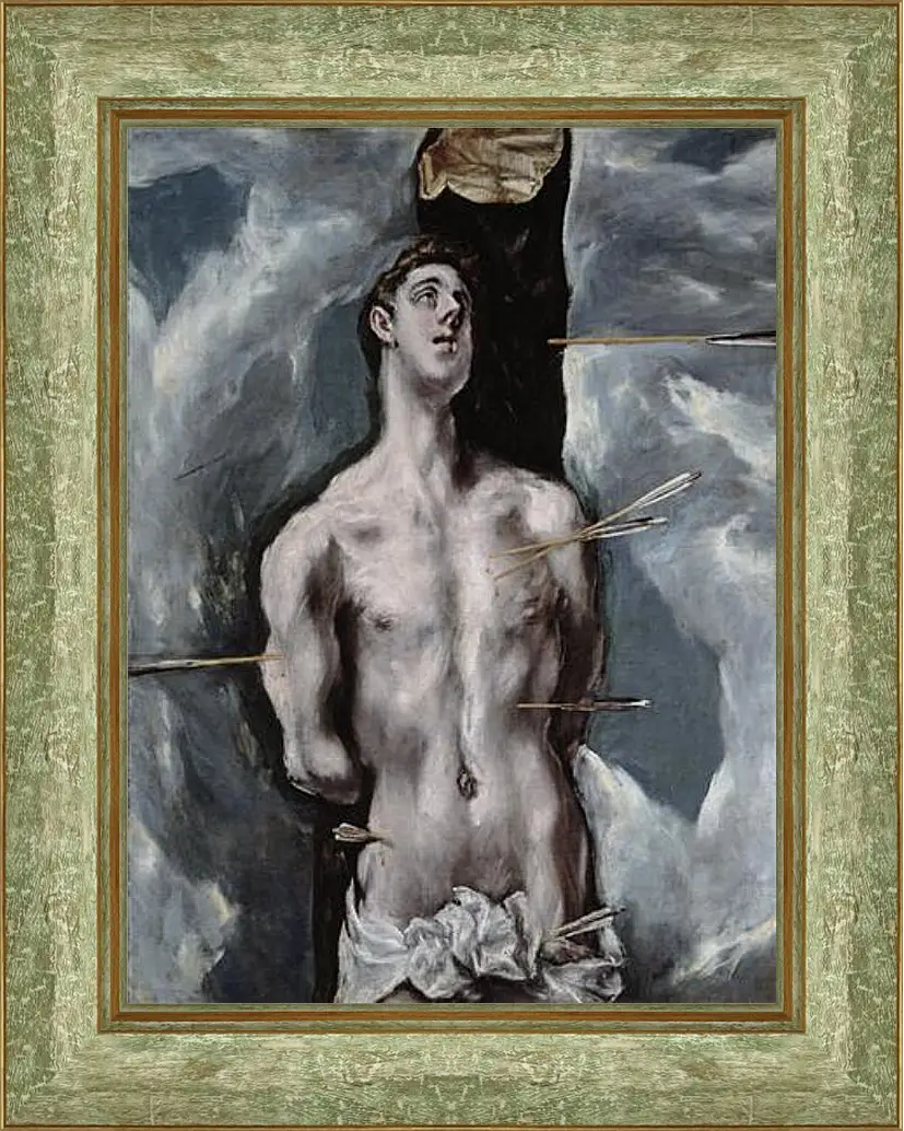 Картина в раме - Saint Sebastian. Эль Греко