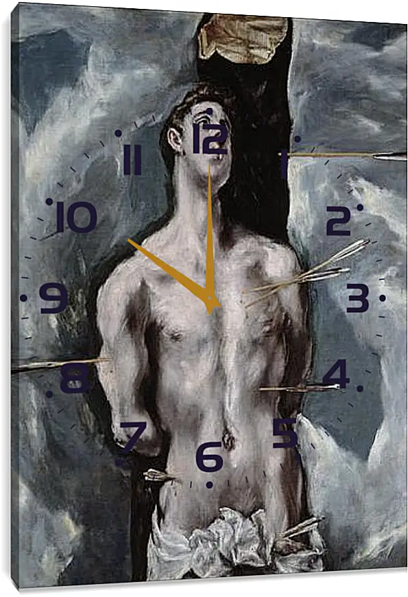 Часы картина - Saint Sebastian. Эль Греко