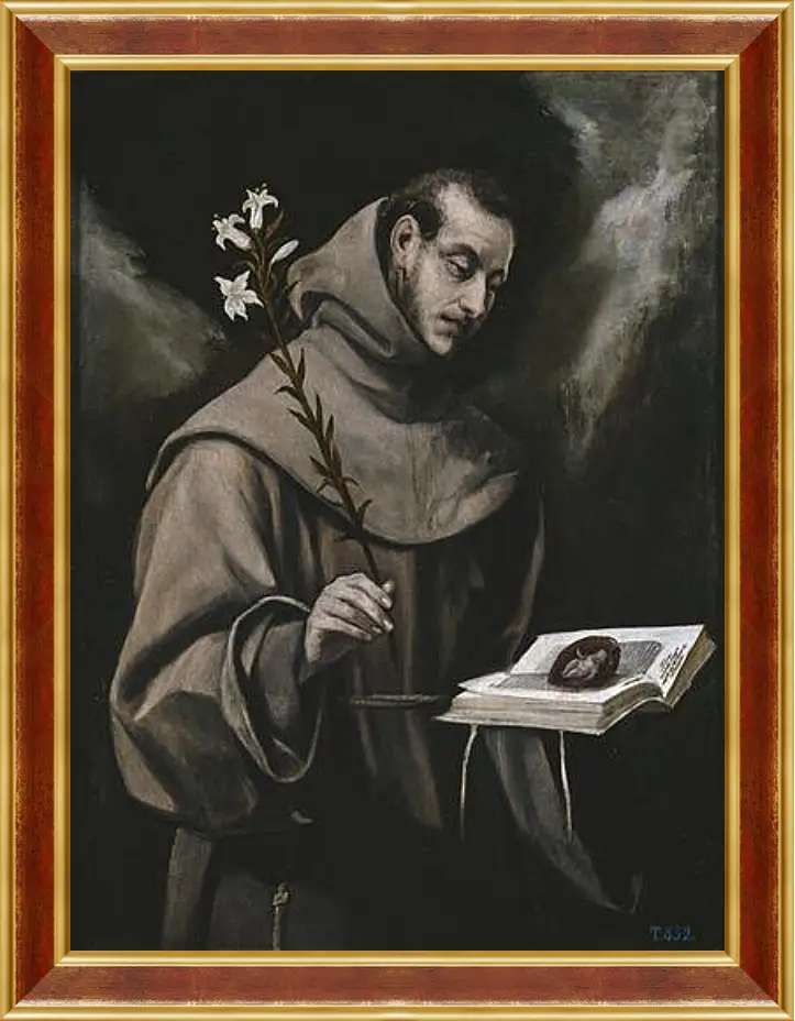 Картина в раме - Saint Anthony of Padua. Эль Греко