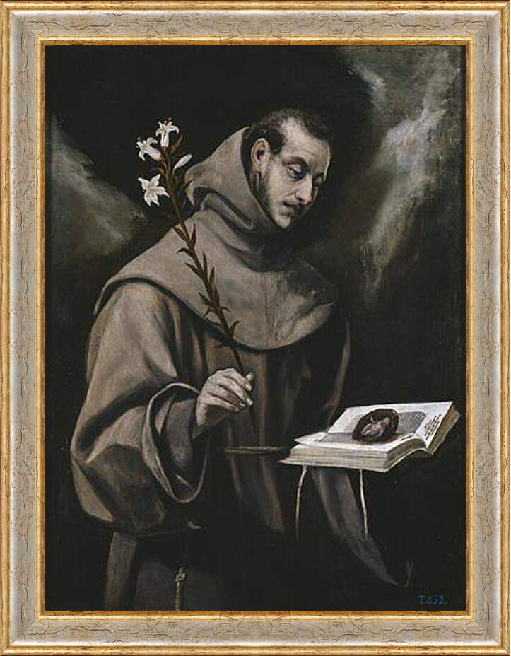 Картина в раме - Saint Anthony of Padua. Эль Греко