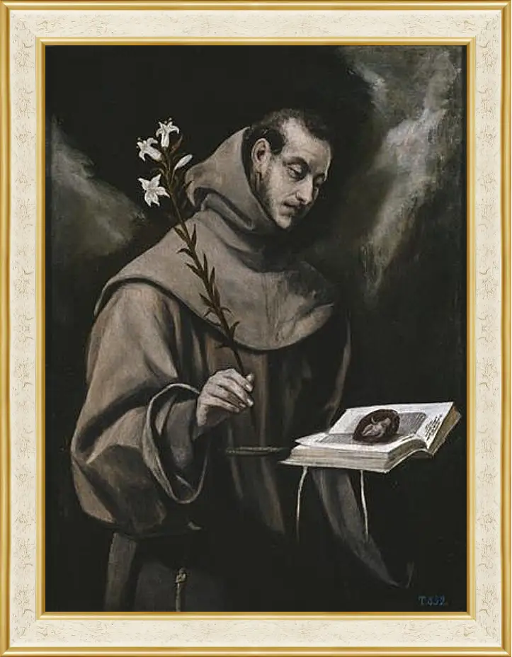 Картина в раме - Saint Anthony of Padua. Эль Греко