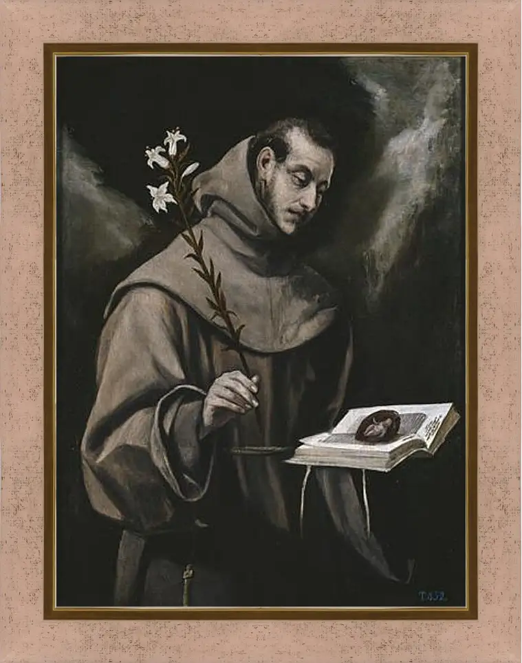 Картина в раме - Saint Anthony of Padua. Эль Греко