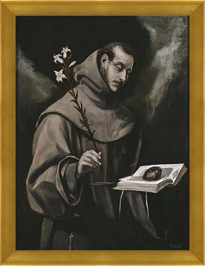 Картина в раме - Saint Anthony of Padua. Эль Греко