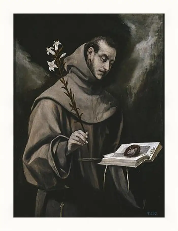 Картина в раме - Saint Anthony of Padua. Эль Греко