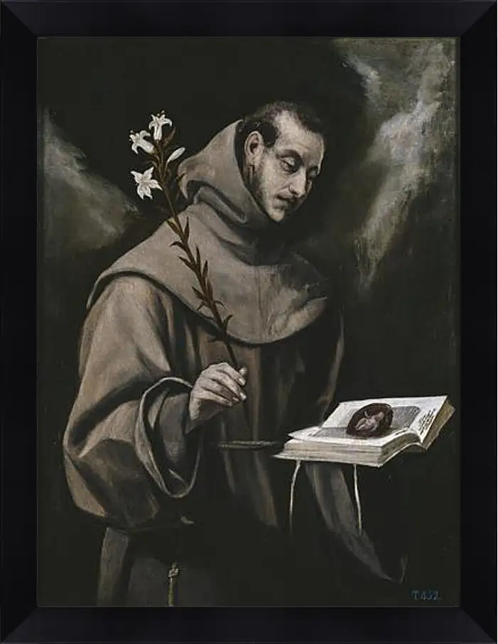 Картина в раме - Saint Anthony of Padua. Эль Греко