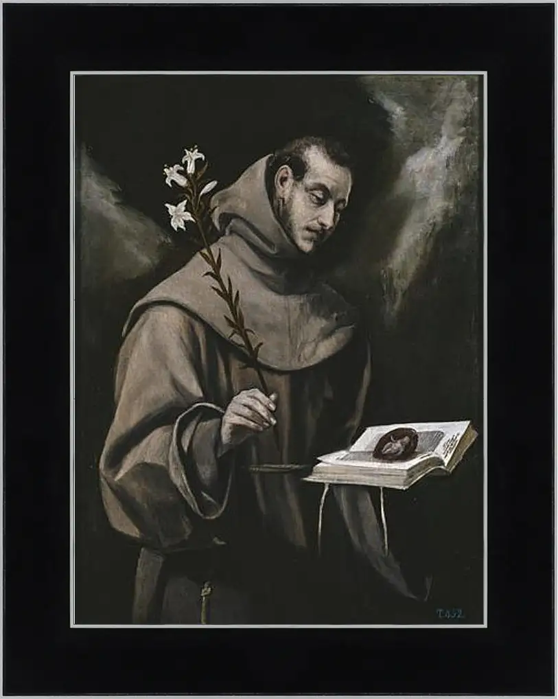 Картина в раме - Saint Anthony of Padua. Эль Греко