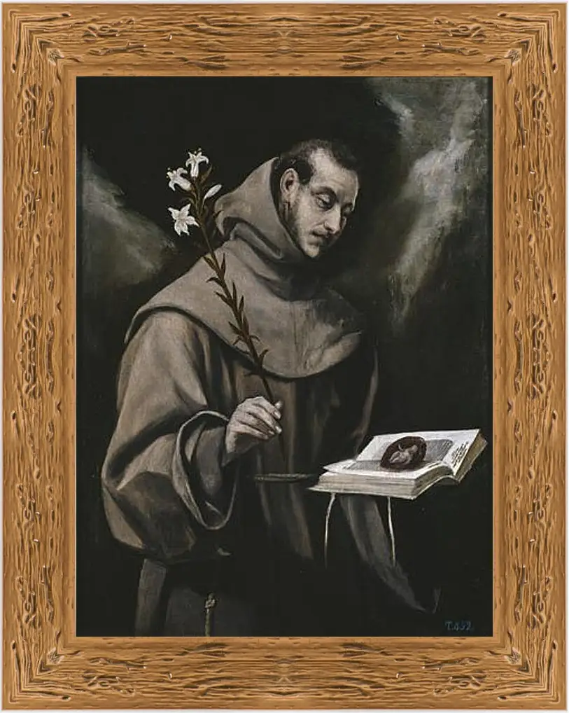 Картина в раме - Saint Anthony of Padua. Эль Греко