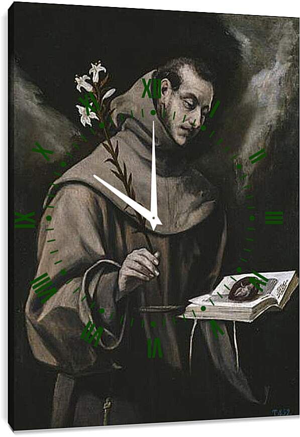 Часы картина - Saint Anthony of Padua. Эль Греко