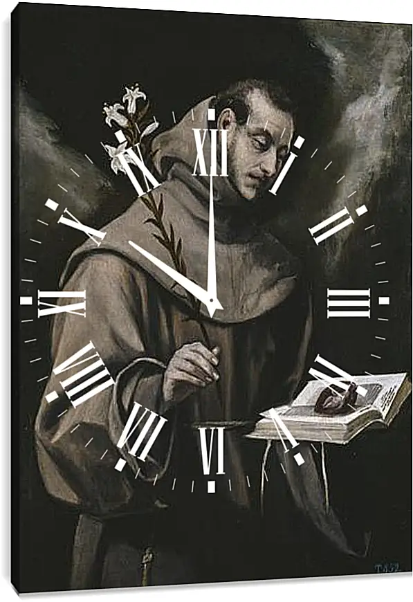 Часы картина - Saint Anthony of Padua. Эль Греко