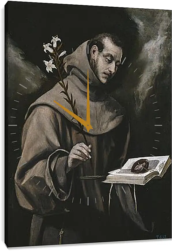 Часы картина - Saint Anthony of Padua. Эль Греко