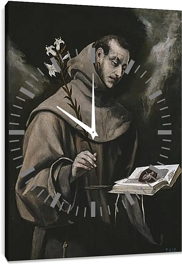 Часы картина - Saint Anthony of Padua. Эль Греко