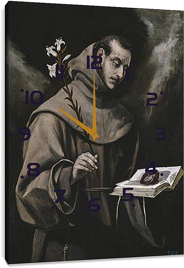 Часы картина - Saint Anthony of Padua. Эль Греко