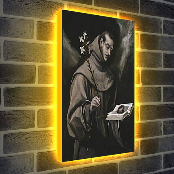 Лайтбокс световая панель - Saint Anthony of Padua. Эль Греко