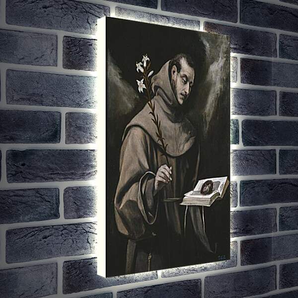 Лайтбокс световая панель - Saint Anthony of Padua. Эль Греко