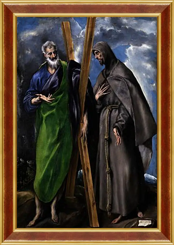 Картина в раме - Saint Andrew and Saint Francis. Эль Греко