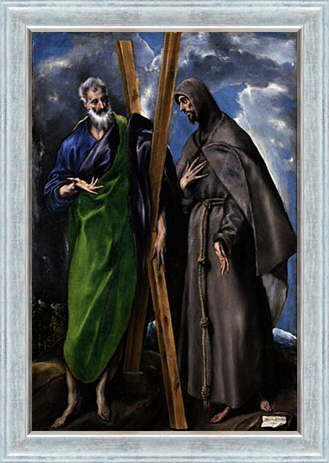 Картина в раме - Saint Andrew and Saint Francis. Эль Греко