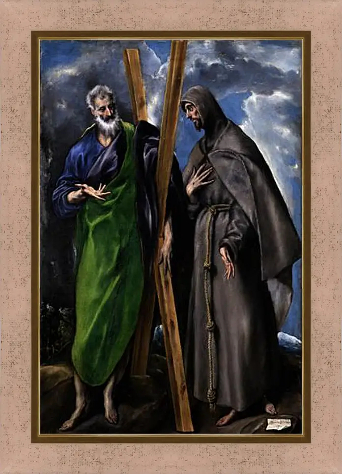 Картина в раме - Saint Andrew and Saint Francis. Эль Греко