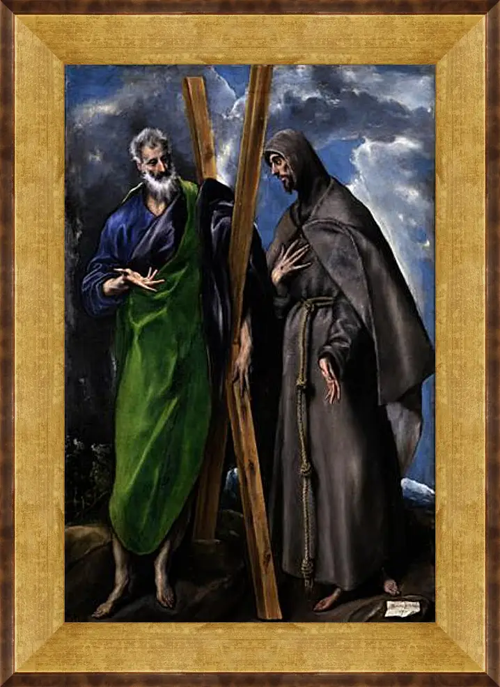 Картина в раме - Saint Andrew and Saint Francis. Эль Греко