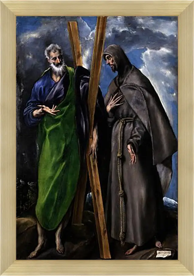 Картина в раме - Saint Andrew and Saint Francis. Эль Греко