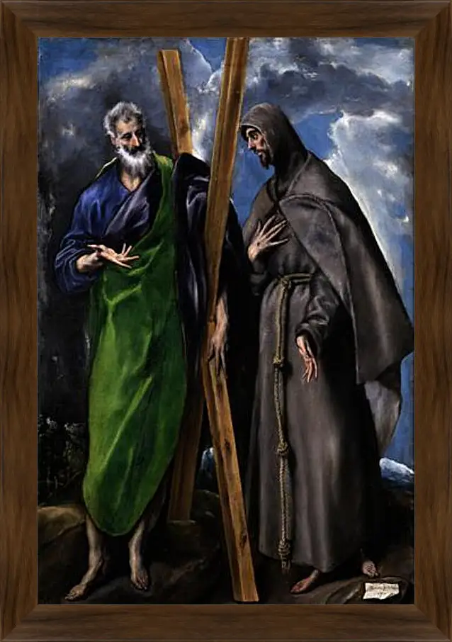 Картина в раме - Saint Andrew and Saint Francis. Эль Греко