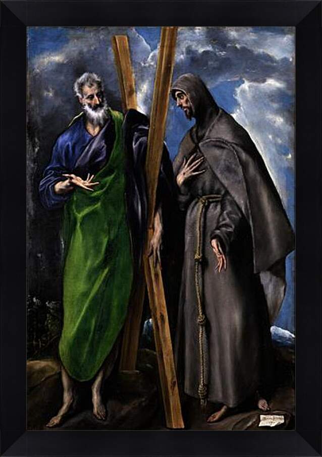 Картина в раме - Saint Andrew and Saint Francis. Эль Греко