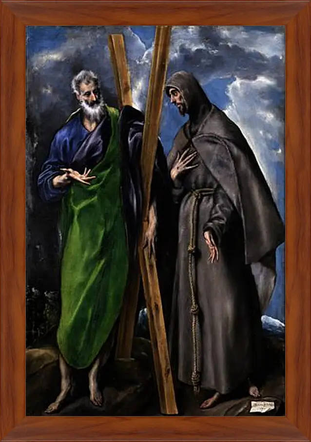 Картина в раме - Saint Andrew and Saint Francis. Эль Греко