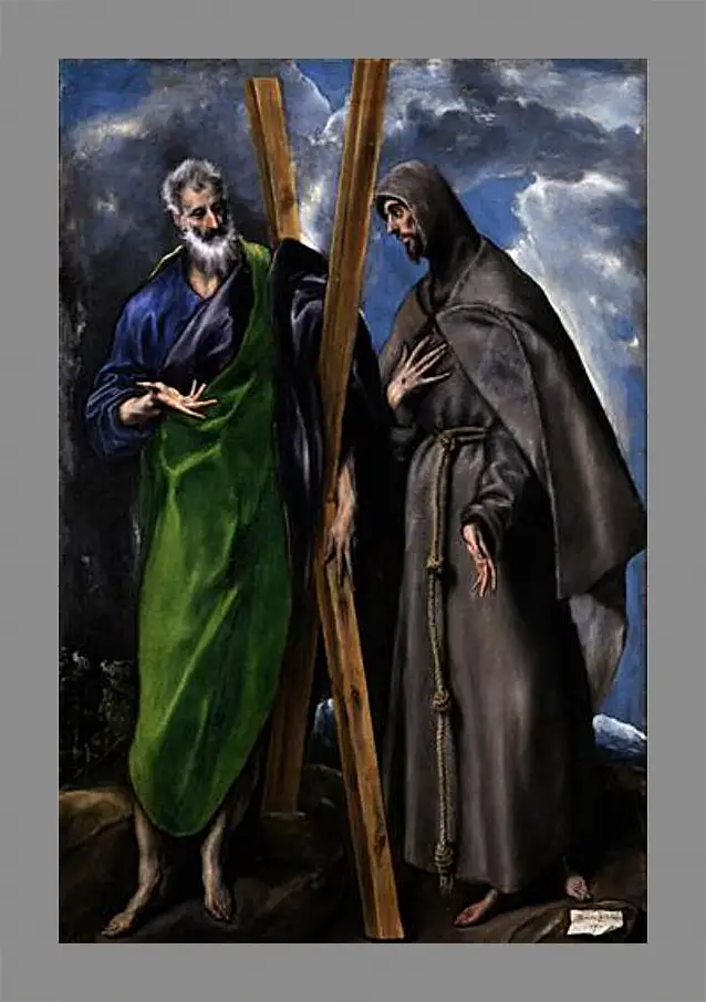 Картина в раме - Saint Andrew and Saint Francis. Эль Греко