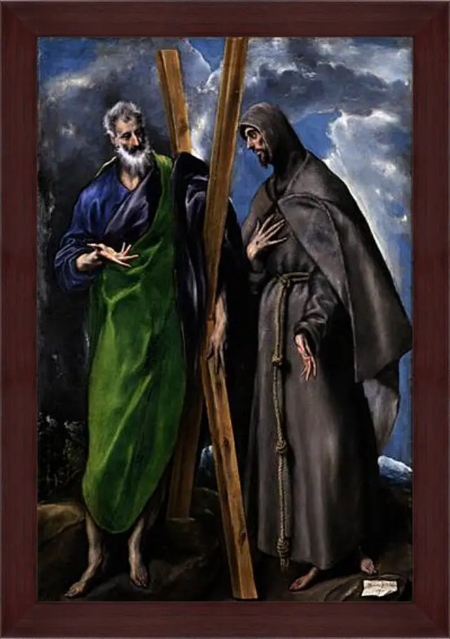 Картина в раме - Saint Andrew and Saint Francis. Эль Греко