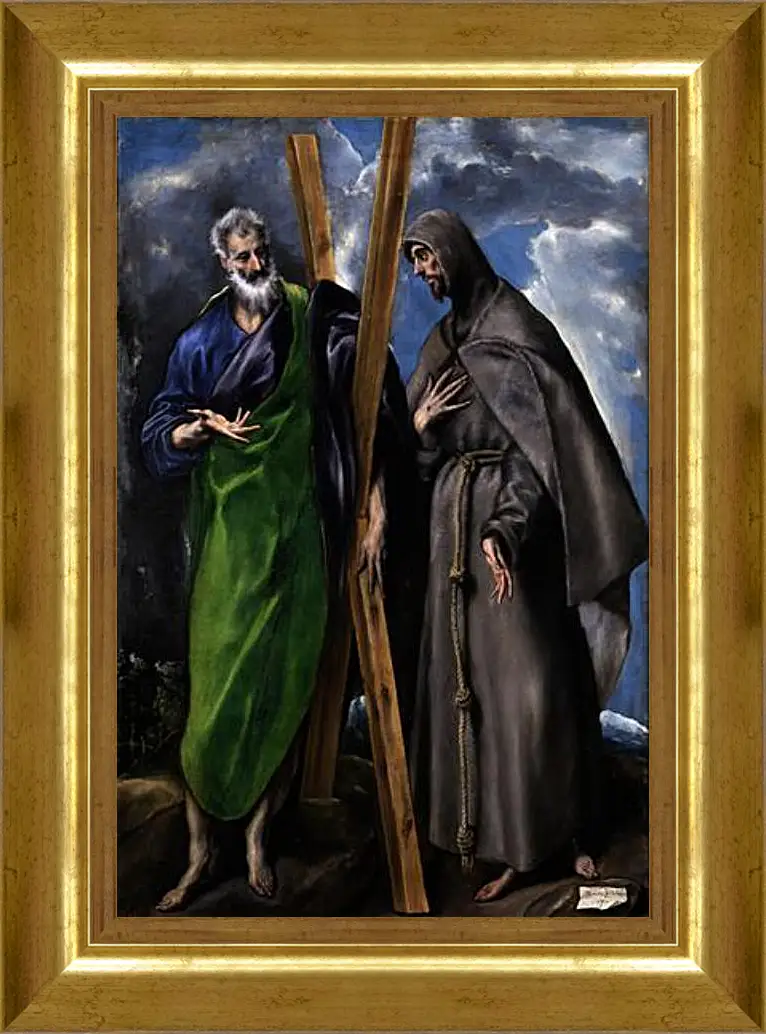 Картина в раме - Saint Andrew and Saint Francis. Эль Греко