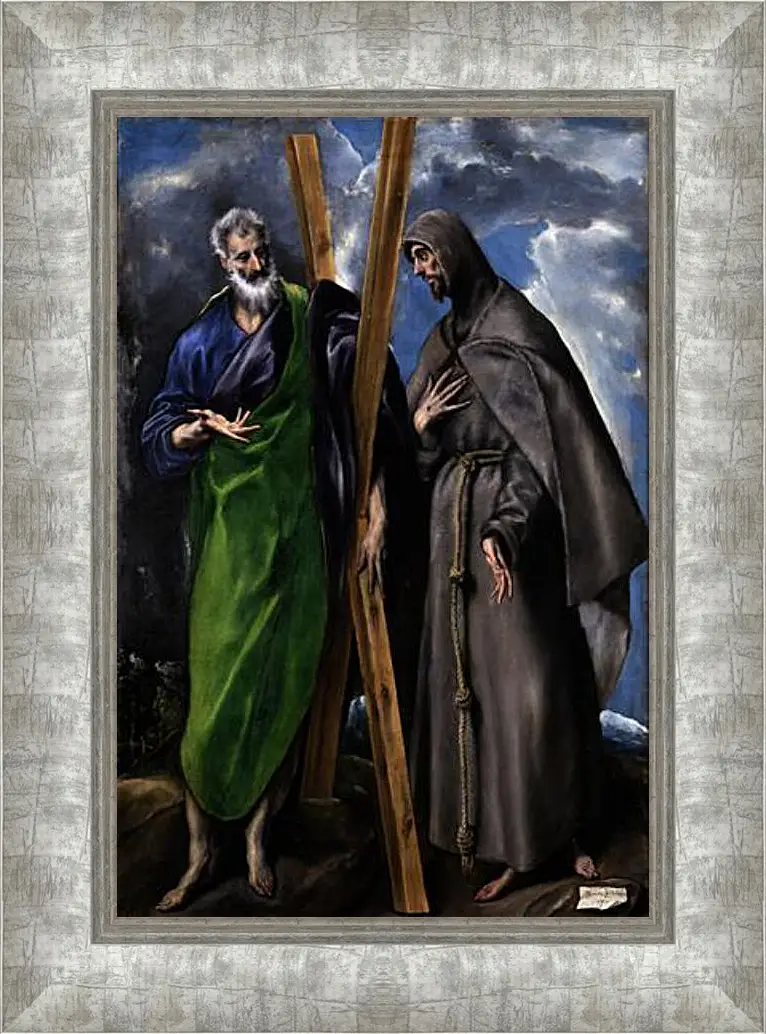 Картина в раме - Saint Andrew and Saint Francis. Эль Греко