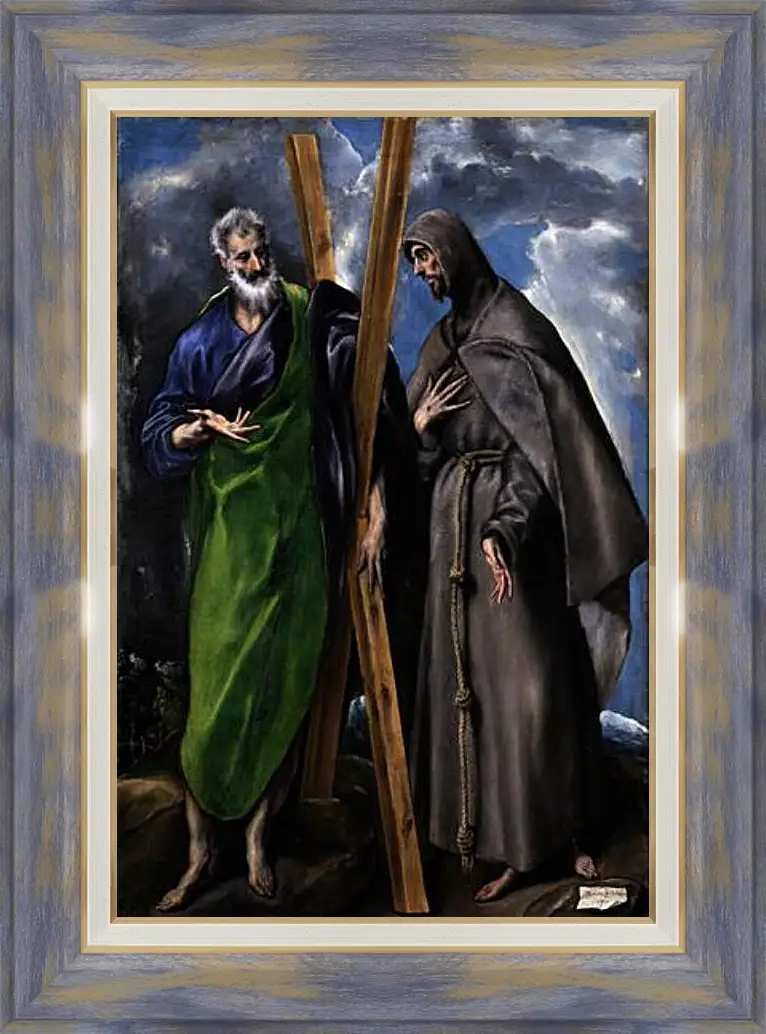 Картина в раме - Saint Andrew and Saint Francis. Эль Греко