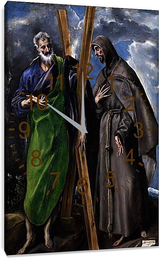 Часы картина - Saint Andrew and Saint Francis. Эль Греко