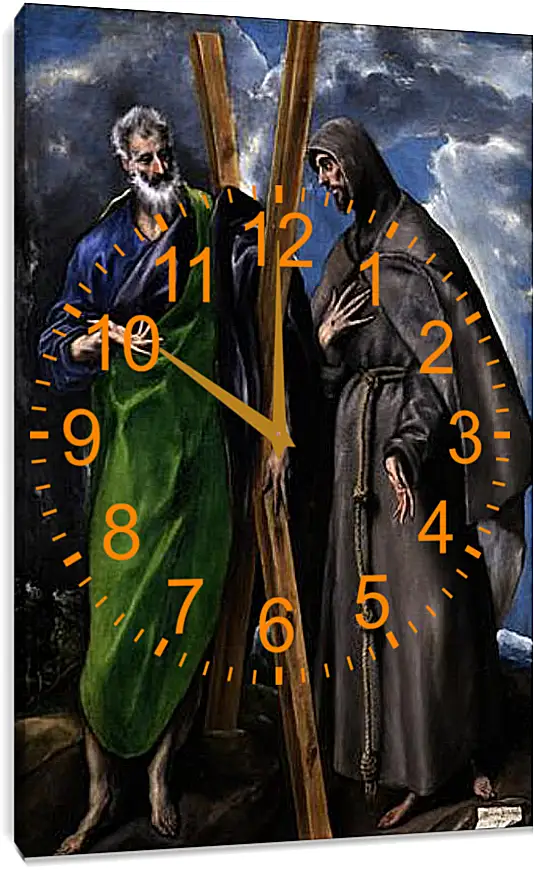 Часы картина - Saint Andrew and Saint Francis. Эль Греко