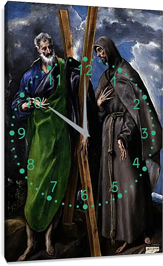 Часы картина - Saint Andrew and Saint Francis. Эль Греко