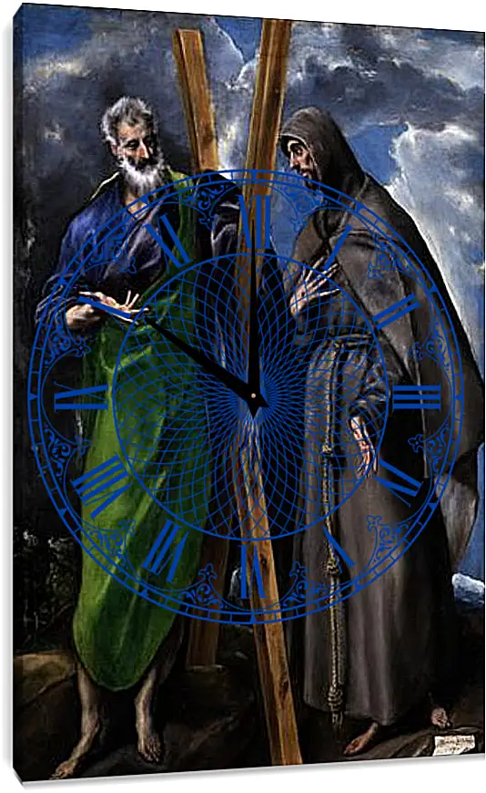 Часы картина - Saint Andrew and Saint Francis. Эль Греко