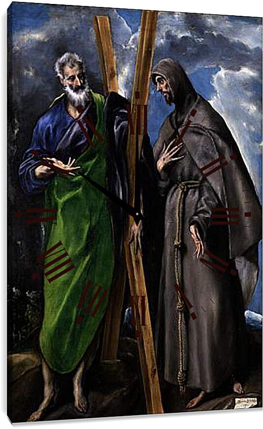 Часы картина - Saint Andrew and Saint Francis. Эль Греко