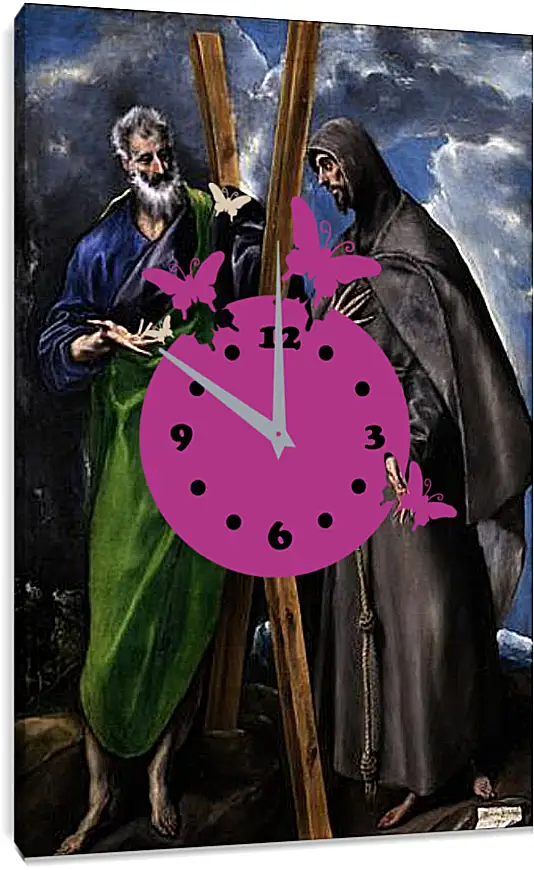 Часы картина - Saint Andrew and Saint Francis. Эль Греко