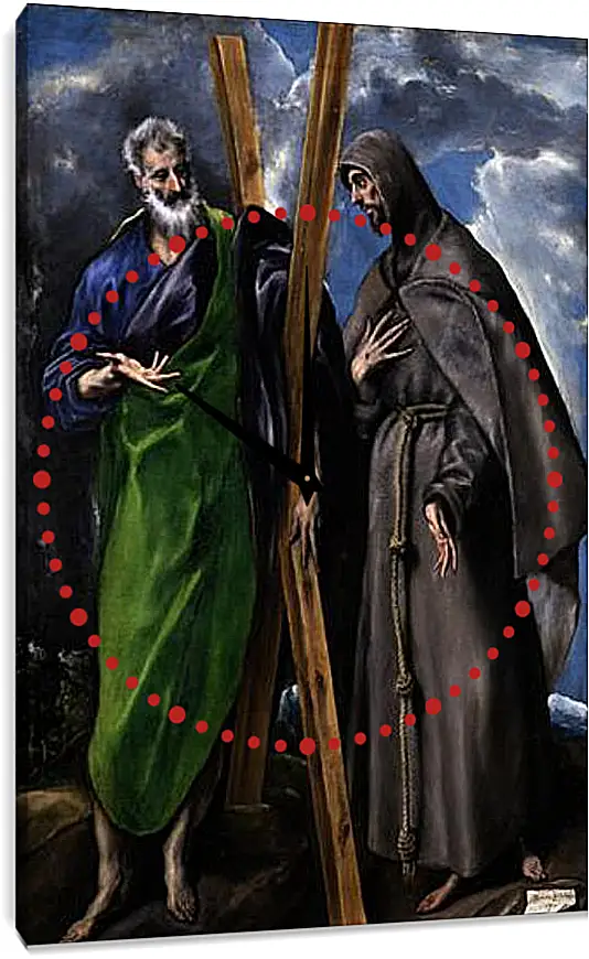 Часы картина - Saint Andrew and Saint Francis. Эль Греко