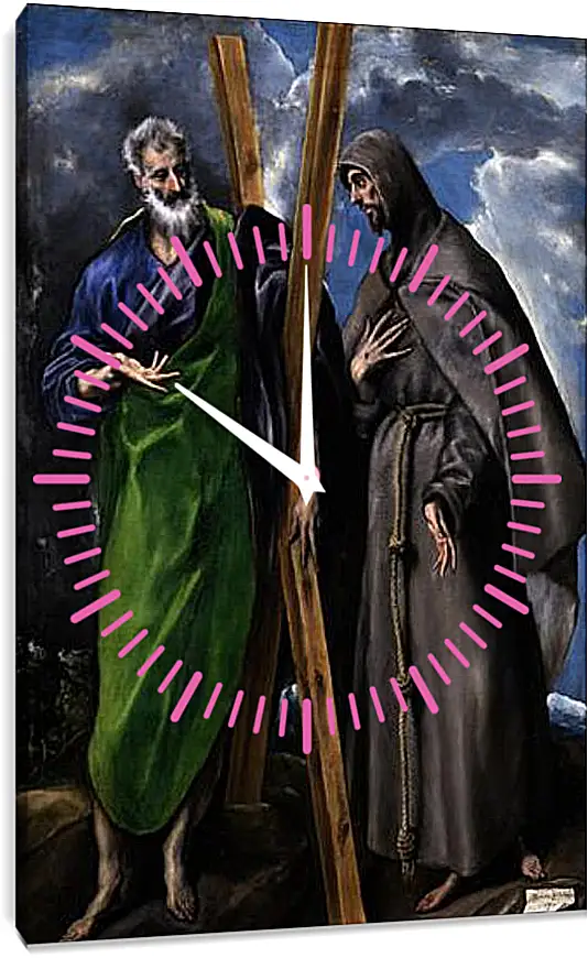 Часы картина - Saint Andrew and Saint Francis. Эль Греко