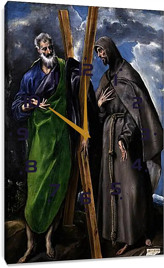 Часы картина - Saint Andrew and Saint Francis. Эль Греко