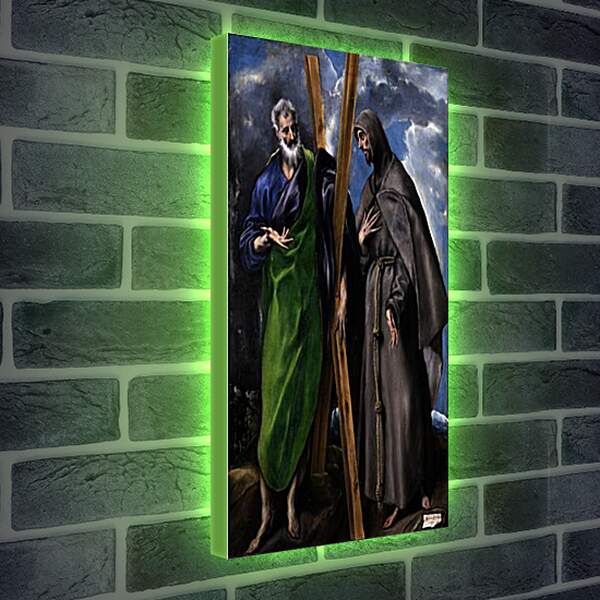 Лайтбокс световая панель - Saint Andrew and Saint Francis. Эль Греко