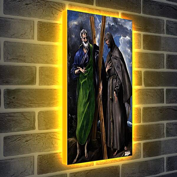 Лайтбокс световая панель - Saint Andrew and Saint Francis. Эль Греко