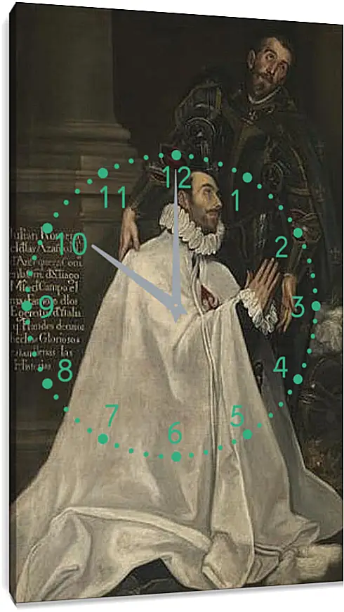 Часы картина - Julian Romero and his Patron Saint. Эль Греко