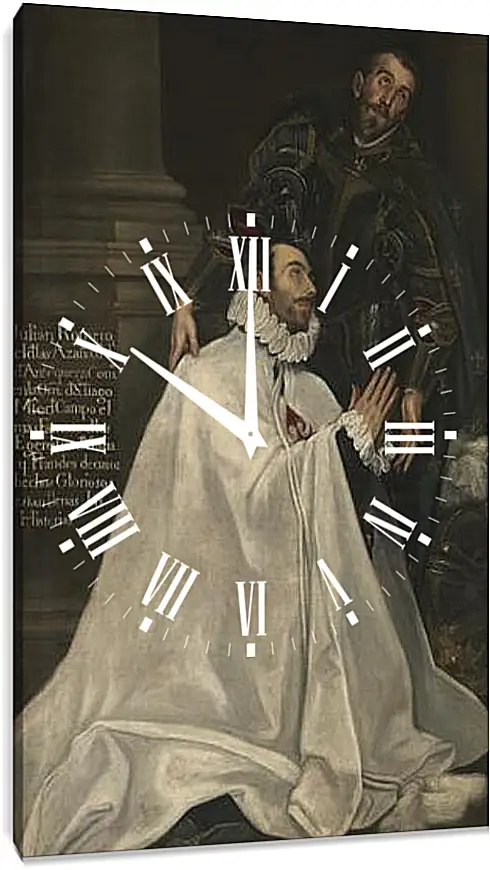 Часы картина - Julian Romero and his Patron Saint. Эль Греко