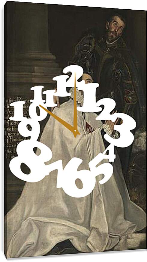 Часы картина - Julian Romero and his Patron Saint. Эль Греко