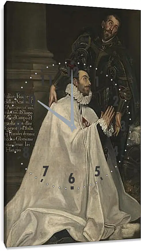 Часы картина - Julian Romero and his Patron Saint. Эль Греко
