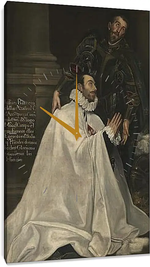 Часы картина - Julian Romero and his Patron Saint. Эль Греко