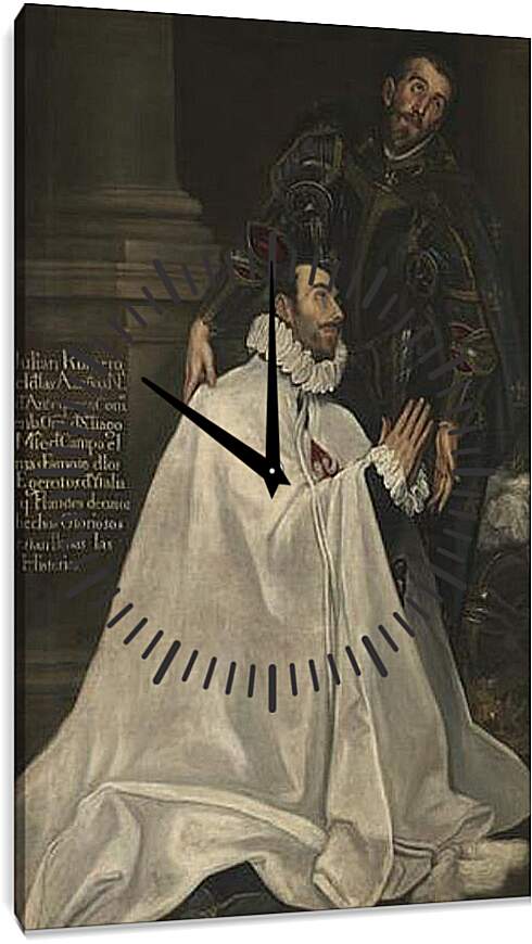 Часы картина - Julian Romero and his Patron Saint. Эль Греко